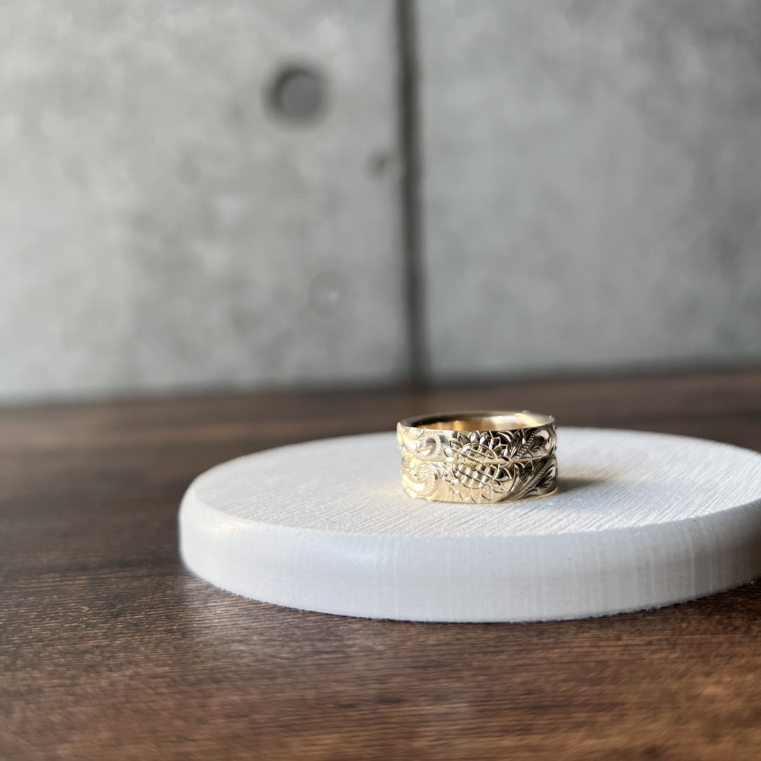 手作り結婚指輪 シャンパンゴールド（K18CG） 平打ち（内甲丸） ハワイアン ４mm ５mm