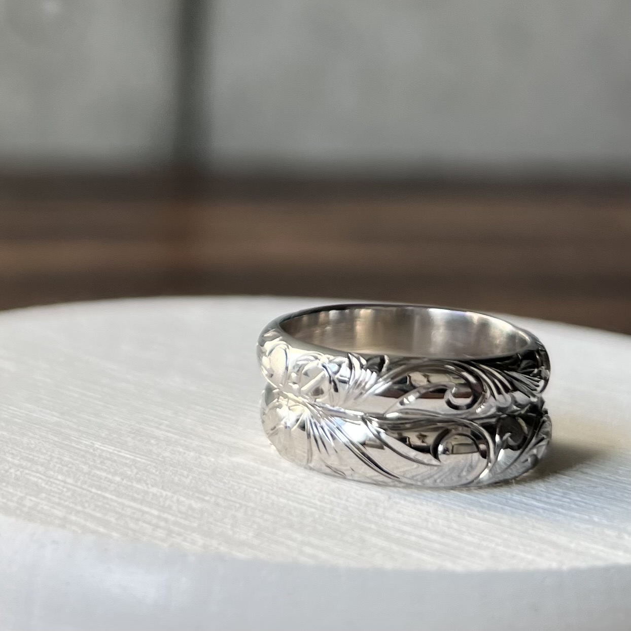 手作り結婚指輪 プラチナ（Pt950） 甲丸 ハワイアン ４mm ５mm