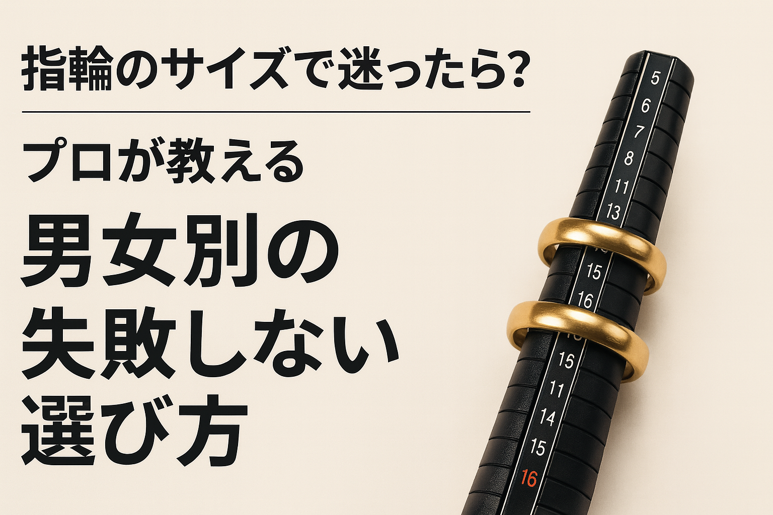 指輪のサイズで迷ったらどうする？プロが教える男女別の失敗しない選び方と測り方のポイント