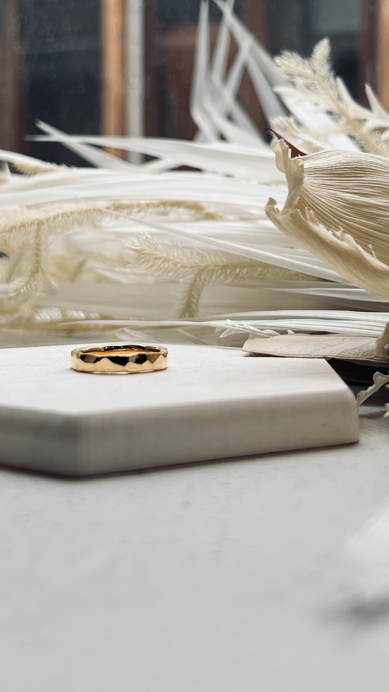 シルバー925 ハンマー 平打ち（内甲丸） 鏡面 ３mm カラーリング（アンティークゴールド）