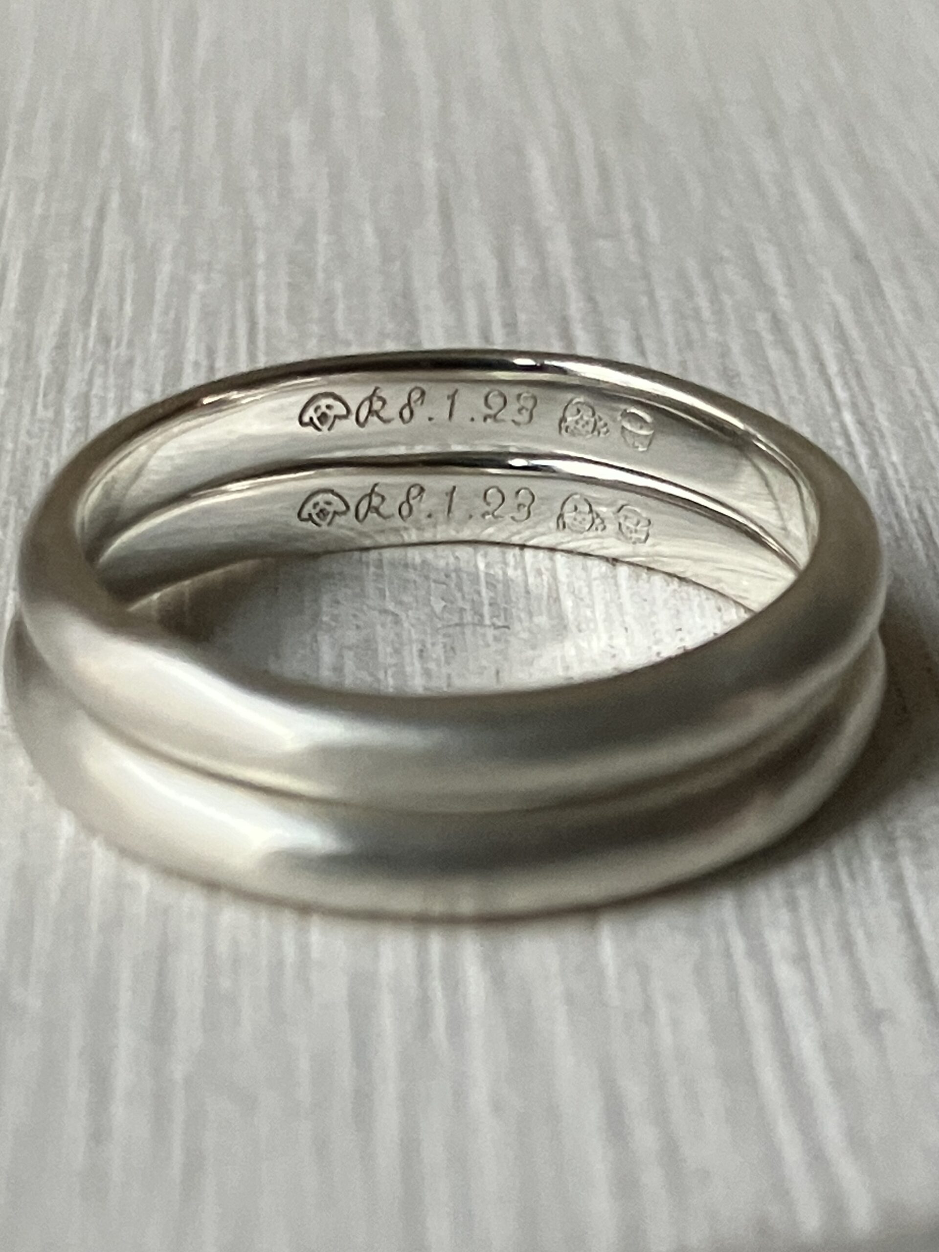 甲丸 つや消し ２mm 手書きレーザー刻印