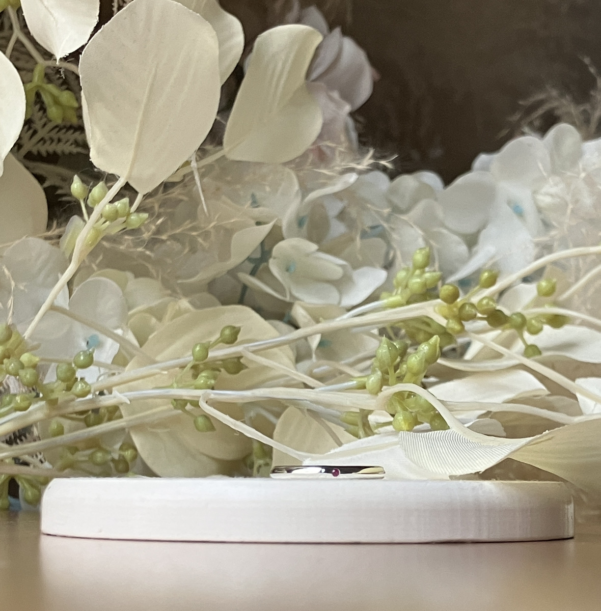 手作りペアリング（シルバー） 甲丸 鏡面 ２mm 7月 ルビー