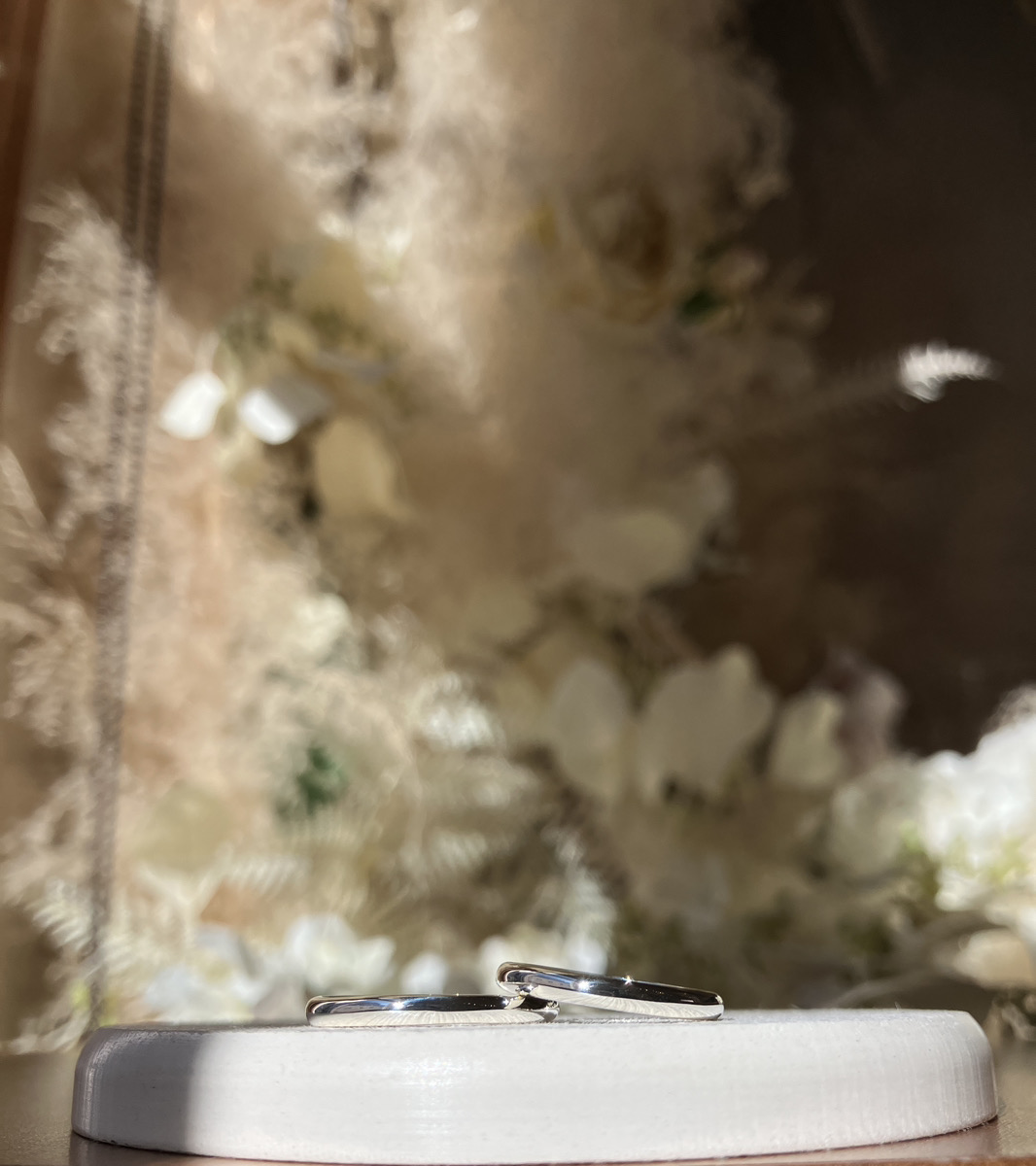 手作りペアリング（シルバー） 甲丸 鏡面 ２mm レーザー刻印